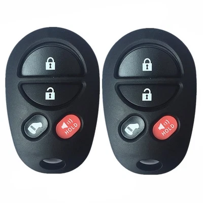 2Pcs For Toyota Sienna Highlander 4 Buttons Smart Remote Car Key Shell Case Fob - Image 1 of 2
