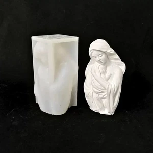 Silicone Mary with Baby Jesus Sculpture Mould Chocolate Candle Soap Clay Resin - Picture 1 of 4