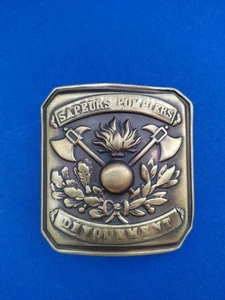 Vintage French Fire Brigade Sapeurs Pompiers Belt Buckle - Picture 1 of 5