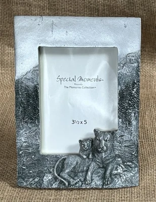 Винтажная резиновая рамка для картин Mountain Lion Cougar And Baby Cub дикий кот БЕЗ СТЕКЛА - Изображение 1 из 4