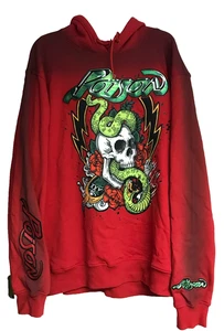 Poison Logo Hoodie Sweatshirt 3XL Licensed Rock N Roll Band Retro New Red Skull - Picture 1 of 12