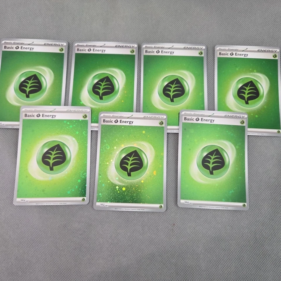 7x Basic Grass Energy (Cosmos Holo) 001 Sv01: Scarlet & Violet Base Set Holo - Image 1 of 2