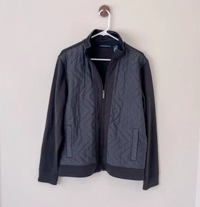 NWT PERRY ELLIS Black Quilted Lightweight Zip Up Jacket Mens Womens Medium - Picture 1 of 8