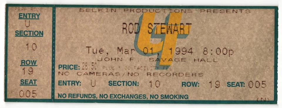 Vintage 1994 Rod Stewart Concert Ticket Stub Toledo OH - Image 1 of 1