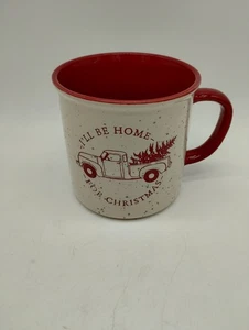 Taza de café grande de Navidad camión rojo estaré en casa para Navidad - Imagen 1 de 7