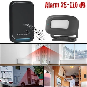 Funk-Durchgangsmelder & Alarm, PIR, batteriebetriebene Klingel schwarz - Bild 1 von 10