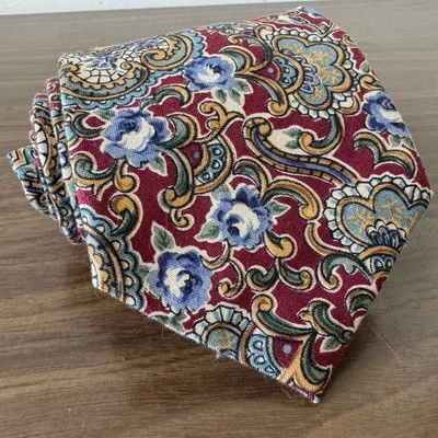 Corbata floral Jos A Bank Signature Collection para hombre algodón rojo cachemira Foto 1 de 4