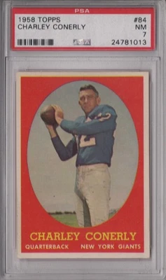 Charley Charlie Conerly 1958 Topps PSA 7 NM Graded Card New York Giants HOF #84 - Image 1 of 2