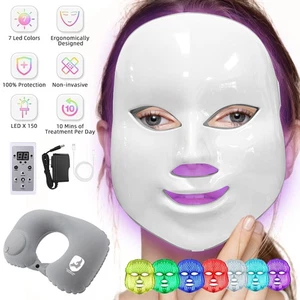 LED Gesichtsmaske Lichttherapie 7 Farben Hautverjüngung Anti Aging Hautstraffung - Bild 1 von 9