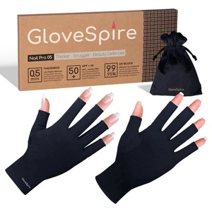 Thickened UV Gloves for Nails, UPF50+ UV Protection Gloves, Fingerless Design... - Picture 1 of 6