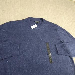 Banana Republic Sweater Men XL Speckle Wool Blend NEW Blue Crewneck Wealth Money - Picture 1 of 6