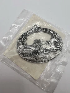 Downs Collectors Showcase First Edition SEASONS GREETINGS Ornament Pewter NEW - Picture 1 of 4