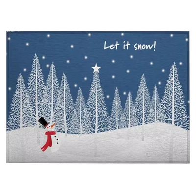 Acogedor azul invierno 1 pie 8 pulgadas X 2 pies 6 pulgadas Alfombra lavable interior/exterior Foto 1 de 4