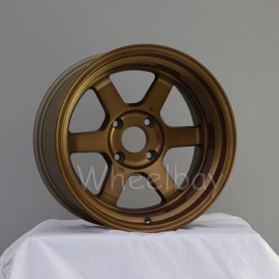 4 PIEZAS REJILLA RUEDA ROTA V 16X9 4X114.3 OFFSET: -15 73 FRS BRONCE 3.5" LABIO. Foto 1 de 4