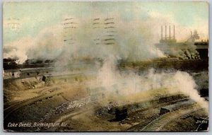 Vintage Birmingham Alabama AL Cola Öfen Eisenbahn Schienen 1910er Ansicht alte Postkarte - Bild 1 von 2