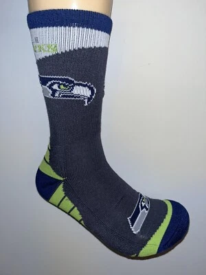 SEATTLE SEAHAWKS NFL ФУТБОЛ ЛОГОТИП СЕРЫЙ SPORT ВЕНТИЛЯТОР ЭКИПАЖА ДЛИНЫ НОСКИ БОЛЬШОЙ Q - Изображение 1 из 2