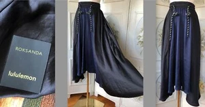 ROKSANDA x LULULEMON FACE FORWARD ASYMMETRICAL FULL SKIRT BLACK BLUE EUC - Picture 1 of 12