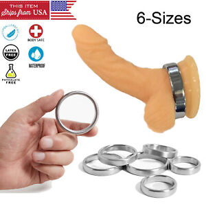 Beginner Firm Stainless Steel Cock Ring Penis Enlarge Erection Stay-Hard Sex Toy