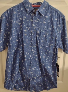 One Resolution Clothing Co. Men's Shirt Size Medium Blue Short Sleeve Surfer - Picture 1 of 6