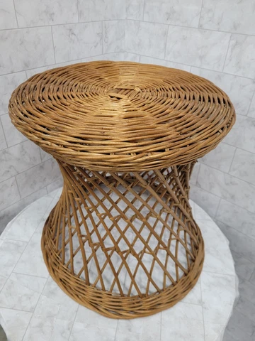 Wicker Side Table Plant Stand Natural BOHO Chic Vintage Cover