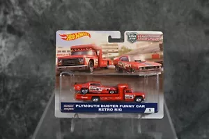 Hot Wheels Premium Team Transport Plymouth Duster Funny Car Retro Rig #5 - Picture 1 of 2