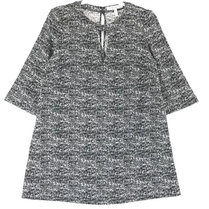 BCBGeneration Dress Women's S Black White Stretch Blend Keyhole Neck 3/4 Sleeve - Picture 1 of 8