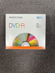 10er Pack Memorex DVD R Leere Medien Discs 16x 4,7GB 120 Minuten mit Schmuckhüllen - Bild 1 von 3