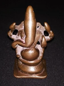 Traditional INDIAN HINDU RITUAL BRONZE STATUE GOD GANESHA VINAYAK GAJANAN - Picture 1 of 5