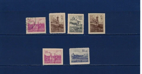ESTONIA LOT OF 6 REVENUE STAMPS & OTHERS USED #476 Cover