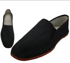 Easy USA Mens Canvas Slip-On Kung Fu/Tai Chi Shoes-Rubber Sole-Black-Mult. Sizes