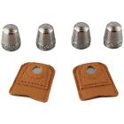 Silver Sewing Thimble Leather Leather Thimble  Needlework Accessories