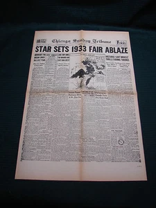 OPC 1933 Chicago Daily Tribune giornale prima pagina ristampa - Foto 1 di 3