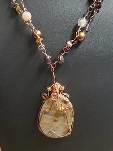 Handwerker Damen Kupferdraht gewickelt Halskette. - Bild 1 von 6