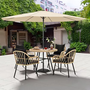 5 Piece Outdoor Patio Furniture Dining Set All-Weather Rattan Conversation Set - Picture 1 of 5