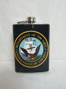 Dipartimento della Marina USA Stati Uniti Acciaio inossidabile 8 oz. Fiaschetta anca FB18D1 - Foto 1 di 2