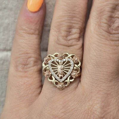 14k Yellow Gold Heart Saint Jude Ring - Image 1 of 4