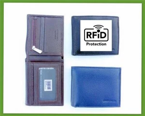 Pierre Cardin MENS RFID GENUINE Leather Wallet Bifold Card Coin Holder Gift Box - Picture 1 of 13