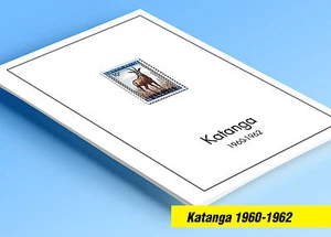 PÁGINAS DE ÁLBUM DE SELLOS KATANGA 1960-1962 IMPRESOS EN COLOR (8 páginas ilustradas) - Imagen 1 de 1