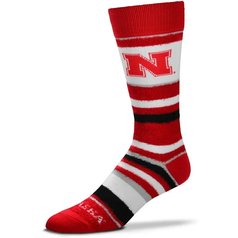 Nebraska Cornhuskers Women's Soft Stripe Crew-Length Socks Cover