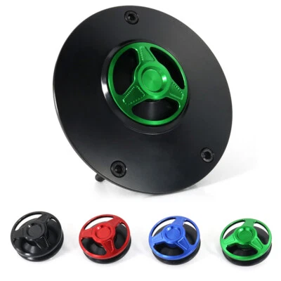 Cubierta de tapa de tanque de gasolina de aluminio sin llave apta para Kawasaki H2/H2R/SE 2015-2020 Foto 1 de 4