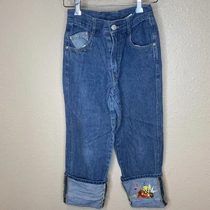 Vintage Youth Y2K Looney Tunes Tweety Bird Denim Jeans Cuffed Size 10 - Picture 1 of 9