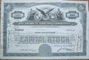 Juan Trippe Autogramm signed 1941 PanAm Stock Certificate Issued to Him Aviation - Bild 1 von 4