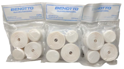 3 Benotto Smooth White Handlebar Tapes Cello Bar pack Vintage Bicycle New cinta - Image 1 of 4
