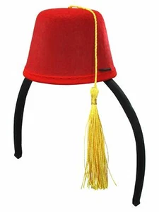 Aladdin Womens Abu Mini Red Fez Hat Shriner Headband Costume Accessory - Picture 1 of 7