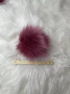 faux fur pom poms for hats / beanies / crochet / knit / 5 Inch / medium - Picture 1 of 8
