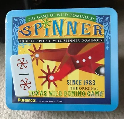Spinner: Texas Wild Domino Game The Game of Wild Dominoes in Metal Tin NUEVO Foto 1 de 3