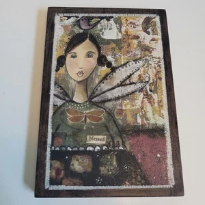 Kelly Rae Roberts Wall Art Plaque "Blessed" 6"x 4" 2009 Demdaco See Description! - Picture 1 of 9