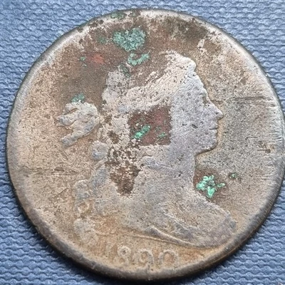 1800/79 Draped Bust Large Cent 1c 1800 over 79 Circulated Details #92526 - Image 1 of 2