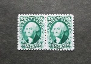 US Stamps SC# 43 1875 10c Washington Reprint Replica Pair - Picture 1 of 2