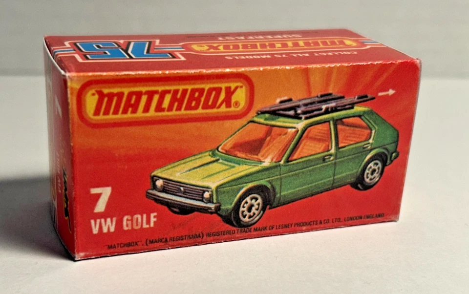 Caja de cerillas superrápida Nº7 VW Golf vacía repro estilo I Foto 1 de 1